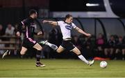 26 August 2016; David McMillan of Dundalk shoots to score his side's first goal during the SSE Airtricity League Premier Division game between Wexford Youths and Dundalk at Ferrycarrig Park in Wexford. Photo by David Maher/Sportsfile