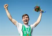 27 August 2016; Paul O'Donovan of Ireland celebrates after winning the Lightweight Men’s Single Sculls Final at the 2016 World Rowing Championships at the Willem-Alexanderbaan Rowing Venue in Rotterdam, Netherlands. Photo by ANP Orange Pictures / Herman Dingler / Sportsfile