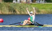 27 August 2016; Paul O'Donovan of Ireland celebrates after winning the Lightweight Men’s Single Sculls Final at the 2016 World Rowing Championships at the Willem-Alexanderbaan Rowing Venue in Rotterdam, Netherlands. Photo by ANP Orange Pictures / Herman Dingler / Sportsfile