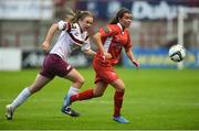 27 August 2016; Sophie Watters of Shelbourne Ladies in action against Chloe Moloney of Galway WFC during the Continental Tyres Women's National League Premier Division game between Shelbourne Ladies and Galway WFC at Tolka Park in Drumcondra, Dublin.  Photo by Matt Browne/Sportsfile