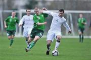 20 November 2010; Paddy Madden, Republic of Ireland U21 XI, in action against Paul Murphy, Republic of Ireland Amateurs. Friendly, Republic of Ireland U21 XI v Republic of Ireland Amateurs, AUL Complex, Clonshaugh, Dublin. Picture credit: Barry Cregg / SPORTSFILE