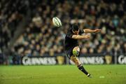 20 November 2010; Dan Carter, New Zealand kicks a penalty. Autumn International, Ireland v New Zealand, Aviva Stadium, Lansdowne Road, Dublin. Picture credit: Matt Browne / SPORTSFILE