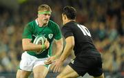 20 November 2010; Jamie Heaslip, Ireland, in action against Dan Carter, New Zealand. Autumn International, Ireland v New Zealand, Aviva Stadium, Lansdowne Road, Dublin. Picture credit: Stephen McCarthy / SPORTSFILE