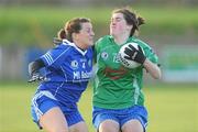 21 November 2010; Katie Haberlin, St Conleth's, Laois, in action against Rita Boland, West Clare Gaels. Tesco All-Ireland Intermediate Ladies Football Club Championship Final, West Clare Gaels, Clare v St Conleth's, Laois, McDonagh Park, Nenagh, Co. Tipperary. Picture credit: Diarmuid Greene / SPORTSFILE