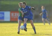 21 November 2010; Maria Kelly, West Clare Gaels, Clare, in action against Michelle Allen, St Conleth's, Laois. Tesco All-Ireland Intermediate Ladies Football Club Championship Final, West Clare Gaels, Clare v St Conleth's, Laois, McDonagh Park, Nenagh, Co. Tipperary. Picture credit: Diarmuid Greene / SPORTSFILE