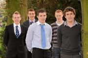 19 November 2010; Gaelic Footballers, Michael Durcan, Dublin, Luke Keaney, Donegal, Cormac Boyle, Westmeath, Ciaran McConnell, Meath, and Darragh Maquire, Meath, at the announcement of the first year UCD Sports Scholarship recipients for 2010/11 in Belfield today. O'Reilly Hall, UCD, Belfield, Dublin. Picture credit: Alan Place/ SPORTSFILE