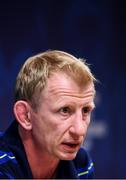 29 August 2016; Leinster head coach Leo Cullen speaking during a press conference at UCD, Belfield, Dublin. Photo by Stephen McCarthy/Sportsfile
