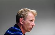 29 August 2016; Leinster head coach Leo Cullen speaking during a press conference at UCD, Belfield, Dublin. Photo by Stephen McCarthy/Sportsfile