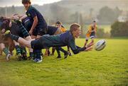 22 November 2010; Philip Snell, East Glendalough, clears the ball away from the scrum. Duff Cup Semi-Final, CBS Naas v East Glendalough, Old Wesley RFC, Kiltiernan, Co. Dublin. Picture credit: Barry Cregg / SPORTSFILE