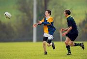 22 November 2010; Dermot Murphy, CBS Naas, in action against Luke Daunt Smith, East Glendalough. Duff Cup Semi-Final, CBS Naas v East Glendalough, Old Wesley RFC, Kiltiernan, Co. Dublin. Picture credit: Barry Cregg / SPORTSFILE