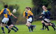 22 November 2010; Callum Fitzsimons, CBS Naas, passes the ball to team-mate Brian Sheridan, ahead of, from right, Fergal Marshal, David Hastie and Shane Farrar, East Glendalough. Duff Cup Semi-Final, CBS Naas v East Glendalough, Old Wesley RFC, Kiltiernan, Co. Dublin. Picture credit: Barry Cregg / SPORTSFILE