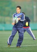 23 November 2010; Argentina's Nicolás Vergallo in action during squad training ahead of their Autumn International against Ireland on Sunday. Argentina Rugby Squad Training, Wanderers RFC, Merrion Road, Dublin. Picture credit: Barry Cregg / SPORTSFILE