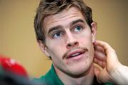 23 November 2010; Ireland's Andrew Trimble during a press conference ahead of their Autumn International against Argentina on Sunday. Ireland Rugby Squad Press Conference, Fitzpatrick's Castle Hotel, Killiney. Picture credit: Brian Lawless / SPORTSFILE