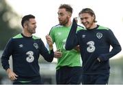 30 August 2016; Robbie Keane of Republic of Ireland with Richard Keogh and Jeff Hendrick during squad training at the National Sports Campus in Abbottown, Dublin. Photo by David Maher/Sportsfile