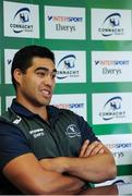30 August 2016; Nepia Fox-Matamua of Connacht during a press conference at the Sportsground in Galway. Photo by Sam Barnes/Sportsfile