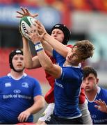 30 August 2016; Eóin Barr of Leinster and Colin Deane of Munster contest a high ball during the U18 Schools Interprovincial Series Round 1 game between Munster and Leinster at Thomond Park in Limerick. Photo by Brendan Moran/Sportsfile