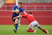 30 August 2016; Cormac Foley of Leinster is tackled by Daniel Feasey of Munster during the U18 Schools Interprovincial Series Round 1 game between Munster and Leinster at Thomond Park in Limerick. Photo by Brendan Moran/Sportsfile