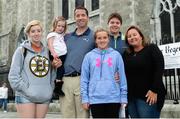 1 September 2016; Boston College fans and supporters took in the sites of Dublin city today ahead of the Aer Lingus College Football Classic where they will see their team take on Georgia Tech this Saturday in the Aviva Stadium. For more information and tickets go to www.collegefootballireland.com. Pictured are the Steinkrauss family, from left, Ashley, Jackie, age 2, Kurt, Kaitlyn, Ryan and Julie, from Needham, Boston, Massachusetts, US, outside St. Patrick's Cathedral Dublin. Photo by Seb Daly/Sportsfile