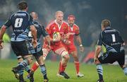 4 December 2010; Paul O'Connell, Munster, takes on the Cardiff Blues defence. Celtic League, Munster v Cardiff Blues, Thomond Park, Limerick. Picture credit: Brendan Moran / SPORTSFILE