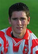 24 August 2001; Gareth McGlynn of Derry City prior to the Eircom League Premier Division match between St Patrick's Athletic and Derry City at Richmond Park in Dublin. Photo by David Maher/Sportsfile