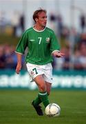 31 August 2001; Thomas Butler of Republic of Ireland during the UEFA Under-21 Championship Qualifying Round match between Republic of Ireland and Netherlands at the Regional Sports Centre in Waterford. Photo by David Maher/Sportsfile