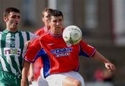 9 September 2001; Stephen Fox of Bray Wanderers in action against Davy Byrne of Shelbourne during the Eircom League Premier Division match between Bray Wanderers and Shelbourne at the Carlisle Grounds in Bray, Wicklow. Photo by David Maher/Sportsfile