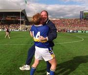 9 September 2001; Tipperary's Declan Ryan celebrates with John Leahy following the Guinness All-Ireland Senior Hurling Championship Final match between Tipperary and Galway at Croke Park in Dublin. Photo by Aoife Rice/Sportsfile