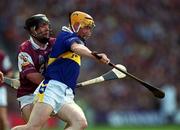 9 September 2001; Eamonn Corcoran of Tipperary in action against Alan Kerins of Galway during the Guinness All-Ireland Senior Hurling Championship Final match between Tipperary and Galway at Croke Park in Dublin. Photo by Ray McManus/Sportsfile