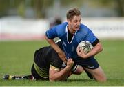 2 September 2016; Conor Dean of Leinster is tackled by Alex Thompson of Ulster during the U20 Interprovincial Series Round 1 match between Ulster and Leinster at Shawsbridge, Belfast.  Photo by Oliver McVeigh/Sportsfile