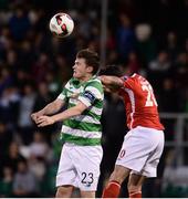 2 September 2016; Sean Heaney of Shamrock Rovers  in action against Billy Dennehy of St Patricks Athletic during the SSE Airtricity League Premier Division match between Shamrock Rovers and St Patrick's Athletic in Tallaght Stadium in Tallaght, Dublin. Photo by Sam Barnes/Sportsfile