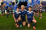 2 September 2016; Leinster mascots Daniel Gray, left, and Tadhg Flanagan with Leinster captain Luke McGrath before the Guinness PRO12 Round 1 match between Leinster and Treviso in the RDS Arena, Ballsbridge, Dublin. Photo by Sportsfile