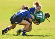 3 September 2016; Muireann Cawley of Connacht is tackled by Shauna Dillane and Ruby Keating, left, of Leinster during the U18 Girls Interprovincial Friendly match between Leinster and Connacht at Buccaneers RFC in Athlone, Co Westmeath. Photo by Sportsfile