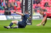 3 September 2016; Ronan O'Mahony of Munster scores his sides second try during the Guinness PRO12 Round 1 match between Scarlets and Munster at Parc Y Scarlets in Llanelli, Wales. Photo by Huw Evans/Sportsfile