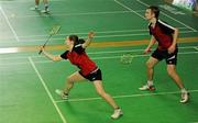 11 December 2010; Chloe Magee, left, Ireland, in action with her brother Sam Magee during their Quarter Final, Mixed Doubles, win against Robin Middleton and Heather Olver, England. Yonex Irish International Badminton Championship, Baldoyle Badminton Centre, Dublin. Picture credit: Matt Browne / SPORTSFILE