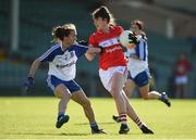 3 September 2016; Ciara O'Sullivan of Cork in action against Sharon Courtney of Monaghan during the TG4 Ladies Football All-Ireland Senior Championship Semi-Final match between Cork and Monaghan at the Gaelic Grounds, Limerick. Photo by Diarmuid Greene/Sportsfile