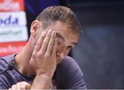 4 September 2016; Branislav Ivanovic of Serbia speaking during a press conference at the Sports Centre FSS, Stara Pazova, Serbia. Photo by David Maher/Sportsfile