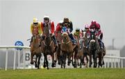 15 December 2010; Ainm Spartacus, centre, with Tom Doyle up, leads the field ahead of Fearless Falcon, right, with Keith Donoghue up, and Captains Dilemma, with John Cullen up, left, during The Bar One Racing Juvenile 3-Y-O Hurdle. Fairyhouse Racecourse, Fairyhouse, Co. Meath. Picture credit: Barry Cregg / SPORTSFILE