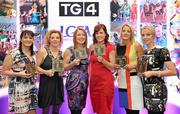 15 December 2010; TG4 celebrated their tenth year as sponsor of the Ladies Football Championships last night at a Banquet in Croke Park and in honour of the association between TG4 and Ladies Football, the TG4 Ladies Football Team of the Decade was announced. Pictured are the Cork players honoured, from left, Briege Corkery, Valerie Mulcahy, Rena Buckley, Angela Walsh, Juliet Murphy and Nollaig Cleary. TG4 Ladies Football Team of the Decade Banquet, Croke Park, Dublin. Picture credit: Brendan Moran / SPORTSFILE