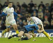 18 December 2010; Julien Malzieu, ASM Clermont Auvergne, is tackled by Brian O'Driscoll, Leinster. Heineken Cup, Pool 2, Round 4, Leinster v ASM Clermont Auvergne, Aviva Stadium, Lansdowne Road, Dublin. Photo by Sportsfile