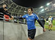 18 December 2010; Leinster's Shane Horgan celebrates with fans after the game. Heineken Cup, Pool 2, Round 4, Leinster v ASM Clermont Auvergne, Aviva Stadium, Lansdowne Road, Dublin. Picture credit: Brendan Moran / SPORTSFILE