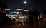 18 December 2010; Supporters arriving at the Aviva Stadium before the game. Heineken Cup, Pool 2, Round 4, Leinster v ASM Clermont Auvergne, Aviva Stadium, Lansdowne Road, Dublin. Picture credit: Brendan Moran / SPORTSFILE