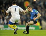 18 December 2010; Brian O'Driscoll, Leinster, in action against Thomas Domingo, ASM Clermont Auvergne. Heineken Cup, Pool 2, Round 4, Leinster v ASM Clermont Auvergne, Aviva Stadium, Lansdowne Road, Dublin. Picture credit: Brendan Moran / SPORTSFILE