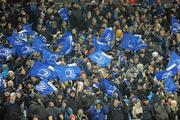 18 December 2010; Leinster supporters cheer on their side after they scored their third try of the game. Heineken Cup, Pool 2, Round 4, Leinster v ASM Clermont Auvergne, Aviva Stadium, Lansdowne Road, Dublin. Picture credit: Brendan Moran / SPORTSFILE