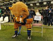 18 December 2010; Leinster mascot Leo The Lion in the sin bin before the start of the game. Heineken Cup, Pool 2, Round 4, Leinster v ASM Clermont Auvergne, Aviva Stadium, Lansdowne Road, Dublin. Picture credit: Matt Browne / SPORTSFILE