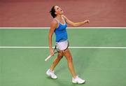 31 December 2010; Rachel Dillon, Donnybrook Tennis Club, Dublin, reacts after losing a point during her Women's Singles Final, against  Sinead Lohan, Tramore, Co. Waterford. Dillon won the final 6-2,2-6,7-5. National Indoor Tennis Championships Finals 2010, David Lloyd Riverview, Clonskeagh, Dublin. Picture credit: Stephen McCarthy / SPORTSFILE