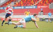 2 January 2011; Cian O'Shea, Garryowen, scores his side's first try. Munster Senior Cup Final, Garryowen v Bruff, Thomond Park, Limerick. Picture credit: Diarmuid Greene / SPORTSFILE