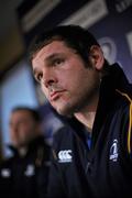 5 January 2011; Leinster's Mike Ross during a press conference ahead of their Celtic League match against Ospreys on Friday. Leinster Rugby Press Conference, David Lloyd Riverview, Clonskeagh, Dublin. Picture credit: David Maher / SPORTSFILE