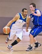 8 January 2011; Matthew Hall, UL Eagles, in action against James Donnelly, DCU Saints. Nivea for Men's Superleague, DCU Saints v UL Eagles, DCU Sports Centre, Ballymun, Dublin. Picture credit: Brendan Moran / SPORTSFILE