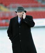 8 January 2011; Ulster Council Secretary Danny Murphy on the phone at  Pairc Esler, Newry, after calling off the game between St. Mary's and Down. All six Barrett Sports Lighting Dr McKenna Cup games scheduled for this weekend have been postponed as a result of the severe weather conditions. These games have been rescheduled for the weekend of 22nd / 23rd January. Pairc Esler, Newry, Co. Down. Picture credit: Louis McNally / SPORTSFILE