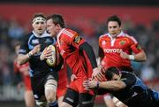 8 January 2011; Denis Hurley, Munster, is tackled by Ryan Grant, Glasgow Warriors. Celtic League, Munster v Glasgow Warriors, Musgrave Park, Cork. Picture credit: Matt Browne / SPORTSFILE